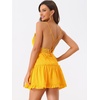 image:imageAllegra K Womens Summer Dress Beach Casual VNeck Sexy Backless Spaghetti Strap Mini Dresses
