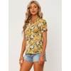 image:imageAllegra K Womens Summer Hawaiian Floral Blouse for Womens V Neck Short Sleeve Button Down Shirt
