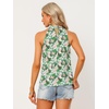 image:imageAllegra K Womens Tropical Floral Top Sleeveless Beach Halter Neck Blouse