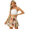 image:imageAllegra K 2 Piece Outfits for Womens Halter Lace Crop Top with Tropical Mini Skirt Set