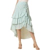 image:imageAllegra K Floral Maxi Skirts for Womens Elastic Waist Layered Ruffle High Low Hem Long Skirt