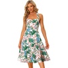 image:imageAllegra K Halter Neck Sundress for Womens St Patricks Day 2023 Smocked Backless Flowy Floral Tiered Dress