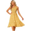 image:imageAllegra K Womens Floral Summer Dresses One Shoulder Sleeveless Ruffle Hem Flowy Smocked Boho Midi Dress