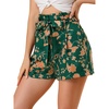 image:imageAllegra K Womens Summer Bow Tie High Waist Short Floral Paper Bag ShortsGreenfloral