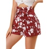 image:imageAllegra K Womens Summer Bow Tie High Waist Short Floral Paper Bag ShortsRedfloral