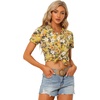 image:imageAllegra K Womens Summer Hawaiian Floral Blouse for Womens V Neck Short Sleeve Button Down Shirt