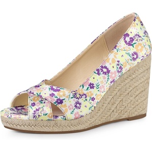image:imageAllegra K Womens Floral Peep Toe Platform Pumps Wedge Sandals