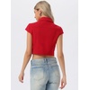 image:imageAllegra K Womens Cropped Denim Jacket Short Cap Sleeve Button Down Summer Casual Crop Jean JacketRed