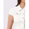 image:imageAllegra K Womens Cropped Denim Jacket Short Cap Sleeve Button Down Summer Casual Crop Jean JacketWhite