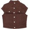 image:imageAllegra K Womens Cropped Denim Jacket Short Cap Sleeve Button Down Summer Casual Crop Jean JacketBrown