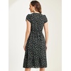 image:imageAllegra K Summer Dresses for Womens 2024 Square Collar Short Sleeve Floral Boho Beach Casual Midi DressBlack