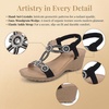 image:imageAllegra K Womens Rhinestone Elastic Band Glitter Fabric Platform SandalsBlack