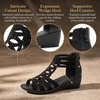 image:imageAllegra K Womens Rhinestone Hollow Out Back Zipper Platform Peeptoe SandalsBlack