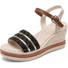 image:imageAllegra K Womens Plaid Buckle Platform Peeptoe SandalsBlack