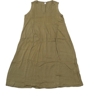 image:imageAllegra K Summer Sleeveless Dress for Womens V Neck Pleated Front Casual 2026 Swing Midi Tank DressesArmy Green