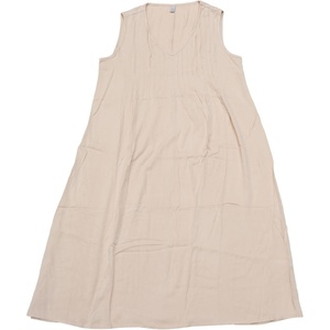 image:imageAllegra K Summer Sleeveless Dress for Womens V Neck Pleated Front Casual 2026 Swing Midi Tank DressesBeige