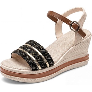 image:imageAllegra K Womens Plaid Buckle Platform Peeptoe SandalsBlack
