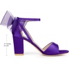 image:imageAllegra K Womens Bow Shoes Open Toe Chunky Heel SandalsGrape Purple