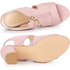 image:imageAllegra K Womens Gladiator Sandals Chunky Heels  33 inches Heel Front Zipped Slingback Comfortable Faux Suede perfect for Evening Party Wedding Date NightLight Pink