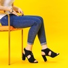 image:imageAllegra K Womens Gladiator Sandals Chunky Heels  33 inches Heel Front Zipped Slingback Comfortable Faux Suede perfect for Evening Party Wedding Date NightBlack