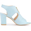 image:imageAllegra K Womens Gladiator Sandals Chunky Heels  33 inches Heel Front Zipped Slingback Comfortable Faux Suede perfect for Evening Party Wedding Date NightSky Blue