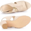 image:imageAllegra K Womens Gladiator Sandals Chunky Heels  33 inches Heel Front Zipped Slingback Comfortable Faux Suede perfect for Evening Party Wedding Date NightBeige