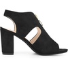 image:imageAllegra K Womens Gladiator Sandals Chunky Heels  33 inches Heel Front Zipped Slingback Comfortable Faux Suede perfect for Evening Party Wedding Date NightBlack