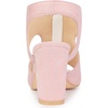 image:imageAllegra K Womens Gladiator Sandals Chunky Heels  33 inches Heel Front Zipped Slingback Comfortable Faux Suede perfect for Evening Party Wedding Date NightLight Pink