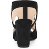image:imageAllegra K Womens Gladiator Sandals Chunky Heels  33 inches Heel Front Zipped Slingback Comfortable Faux Suede perfect for Evening Party Wedding Date NightBlack