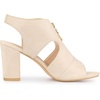 image:imageAllegra K Womens Gladiator Sandals Chunky Heels  33 inches Heel Front Zipped Slingback Comfortable Faux Suede perfect for Evening Party Wedding Date NightBeige