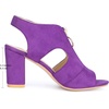 image:imageAllegra K Womens Gladiator Sandals Chunky Heels  33 inches Heel Front Zipped Slingback Comfortable Faux Suede perfect for Evening Party Wedding Date NightPurple