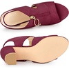 image:imageAllegra K Womens Gladiator Sandals Chunky Heels  33 inches Heel Front Zipped Slingback Comfortable Faux Suede perfect for Evening Party Wedding Date NightBurgundy