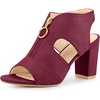 image:imageAllegra K Womens Gladiator Sandals Chunky Heels  33 inches Heel Front Zipped Slingback Comfortable Faux Suede perfect for Evening Party Wedding Date NightBurgundy