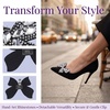 image:imageAllegra K 2 PCS Womens Bow Shoe Clips Rhinestone Satin Shoe Buckle Removable Decorative Clips for Heels FlatsBlackButterfly