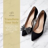 image:imageAllegra K 2 PCS Womens Bow Shoe Clips Rhinestone Satin Shoe Buckle Removable Decorative Clips for Heels FlatsBlackTwist