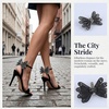 image:imageAllegra K 2 PCS Womens Bow Shoe Clips Rhinestone Satin Shoe Buckle Removable Decorative Clips for Heels FlatsBlackTwist