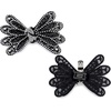 image:imageAllegra K 2 PCS Womens Bow Shoe Clips Rhinestone Satin Shoe Buckle Removable Decorative Clips for Heels FlatsBlackTwist