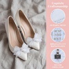 image:imageAllegra K 2 PCS Womens Bow Shoe Clips Rhinestone Satin Shoe Buckle Removable Decorative Clips for Heels FlatsWhiteTulle