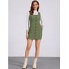 image:imageAllegra K Corduroy Overall Dress for Womens Fall Scoop Neck Sleeveless Button Down Casual Pinafore DressesArmy Green
