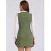 image:imageAllegra K Corduroy Overall Dress for Womens Fall Scoop Neck Sleeveless Button Down Casual Pinafore DressesArmy Green