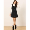 image:imageAllegra K Corduroy Overall Dress for Womens Fall Scoop Neck Sleeveless Button Down Casual Pinafore DressesBlack