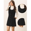 image:imageAllegra K Corduroy Overall Dress for Womens Fall Scoop Neck Sleeveless Button Down Casual Pinafore DressesBlack