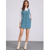 image:imageAllegra K Corduroy Overall Dress for Womens Fall Scoop Neck Sleeveless Button Down Casual Pinafore DressesBlue