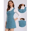 image:imageAllegra K Corduroy Overall Dress for Womens Fall Scoop Neck Sleeveless Button Down Casual Pinafore DressesBlue