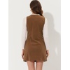 image:imageAllegra K Corduroy Overall Dress for Womens Fall Scoop Neck Sleeveless Button Down Casual Pinafore DressesBrown