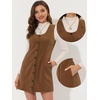 image:imageAllegra K Corduroy Overall Dress for Womens Fall Scoop Neck Sleeveless Button Down Casual Pinafore DressesBrown