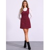 image:imageAllegra K Corduroy Overall Dress for Womens Fall Scoop Neck Sleeveless Button Down Casual Pinafore DressesBurgundy