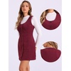 image:imageAllegra K Corduroy Overall Dress for Womens Fall Scoop Neck Sleeveless Button Down Casual Pinafore DressesBurgundy