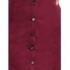 image:imageAllegra K Corduroy Overall Dress for Womens Fall Scoop Neck Sleeveless Button Down Casual Pinafore DressesBurgundy