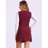 image:imageAllegra K Corduroy Overall Dress for Womens Fall Scoop Neck Sleeveless Button Down Casual Pinafore DressesBurgundy